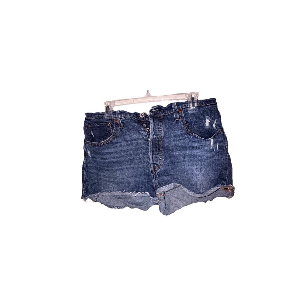 Levi's 501 Button Fly Raw Hem Denim Shorts Womens W32